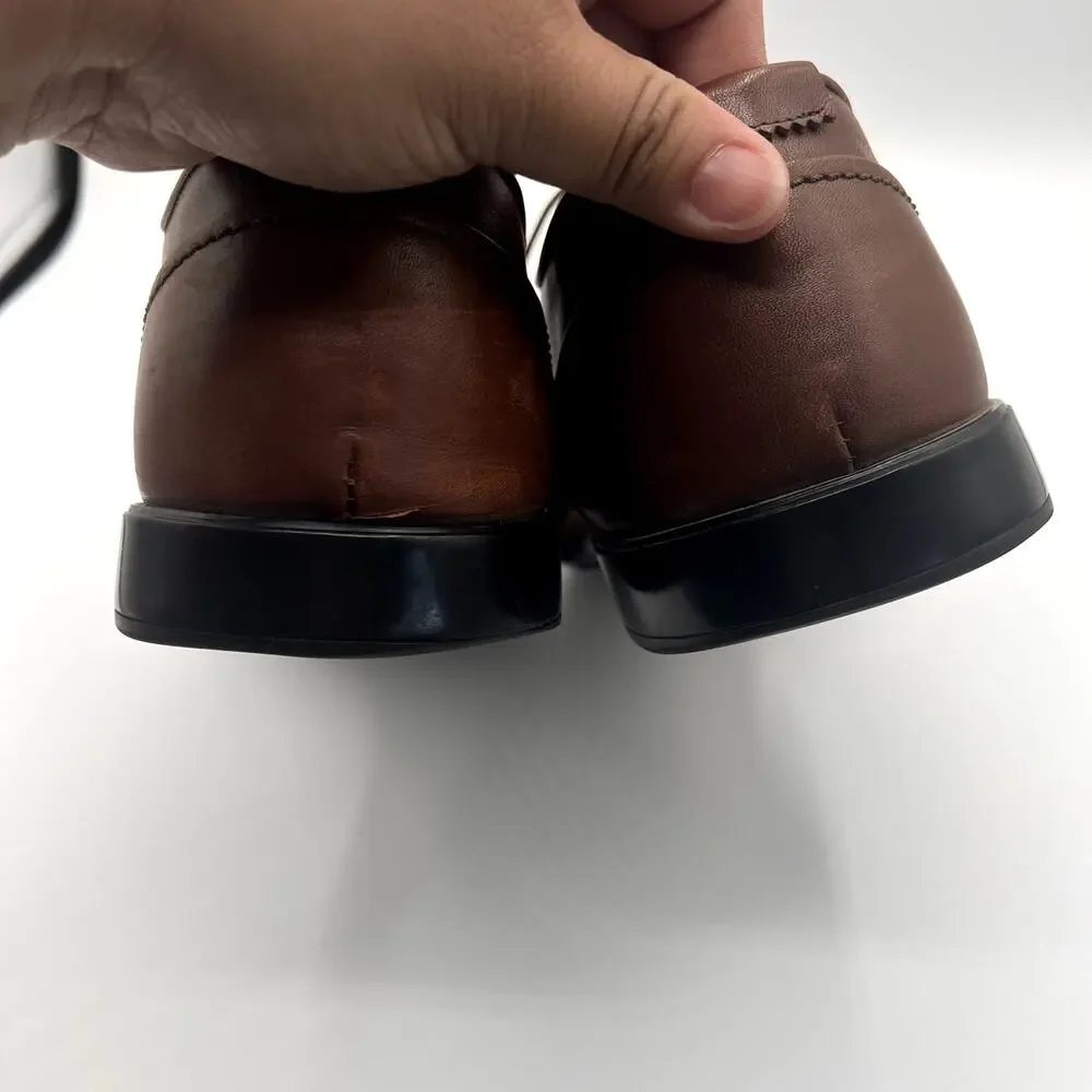 AQUATALIA Made in Italy Mens Derby Cognac Brown Shoes
